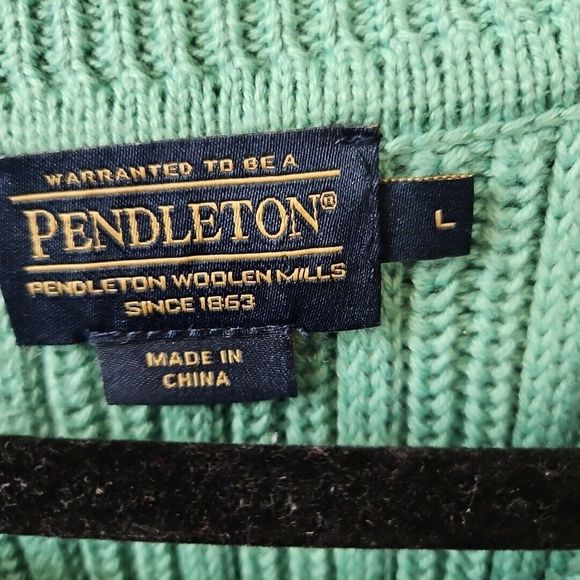 Pendleton Women's Cotton Lg Green Vest pullover - Picture 2 of 7
